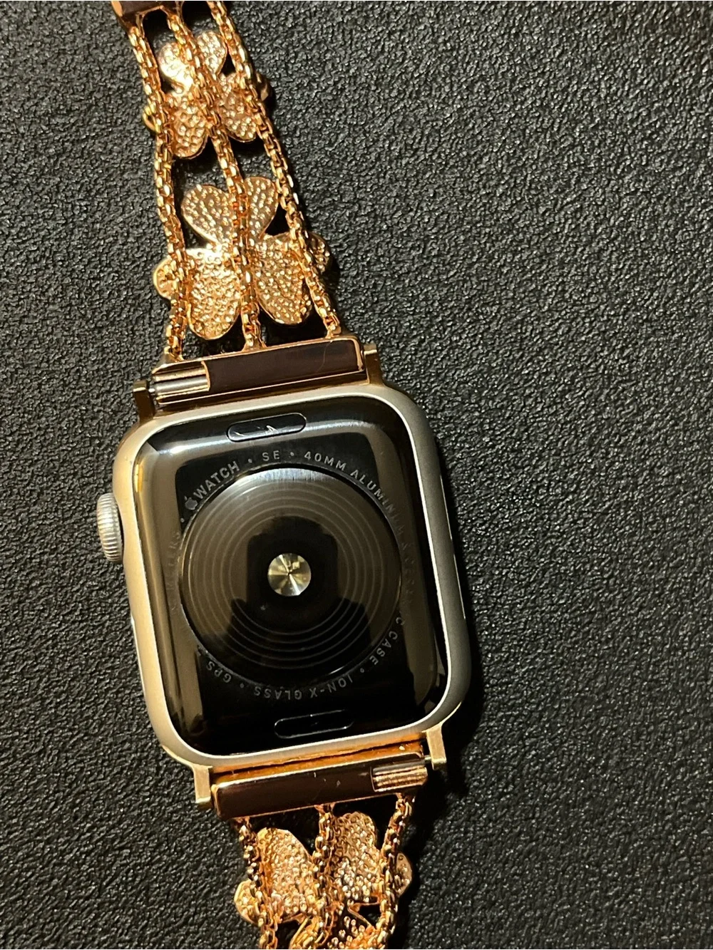Apple Watch SE with Diamond Flower Bracelet Band - Rose Gold